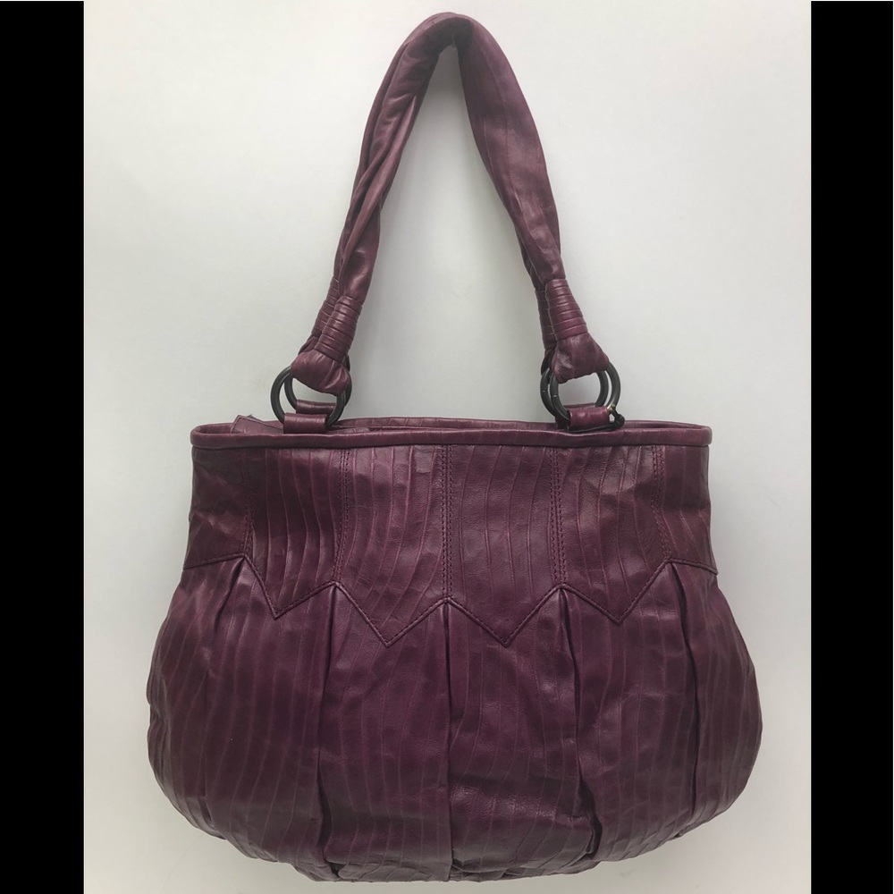 David&Scotti Leather Handbag Plum